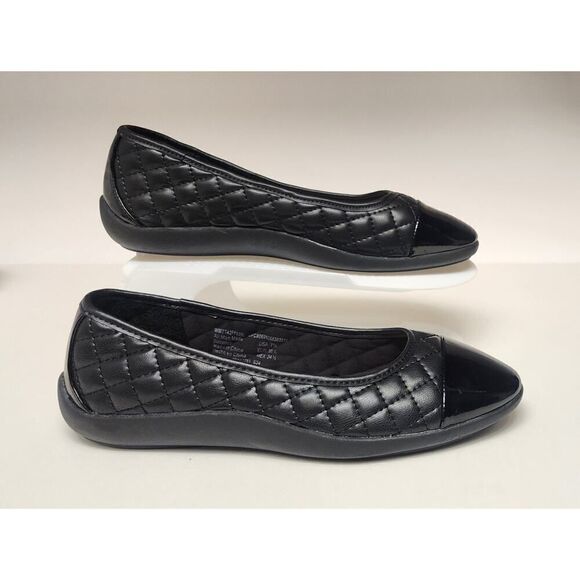Time and Tru Cap Toe Quilted Ballet Flats Black Size 7.5 - Picture 2 of 10